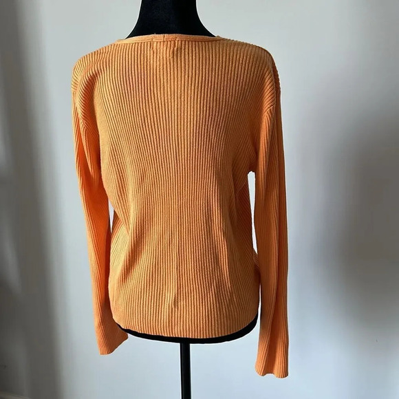 k.b collections long sleeve button down Orange Cardigan - Picture 5 of 8